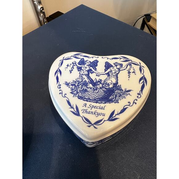 Spode Mementos Blue & White Heart Trinket Box | Special‎ Thank You Gift - Picture 2 of 4